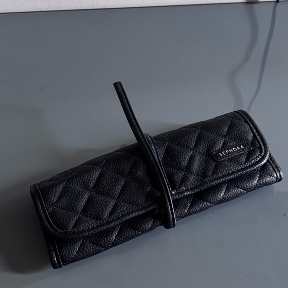 Sephora Handbags - Sephora Black Quilted Brush Foldable Case